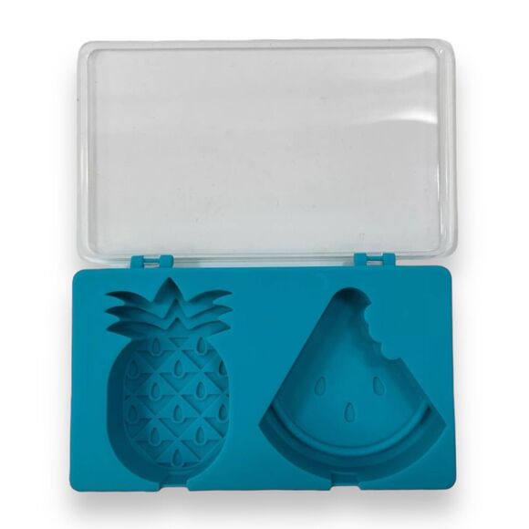 Pineapple & Watermelon Shape Ice Pop Tray Popsicle Mold & Reusable Pop Sticks - Picture 7 of 16